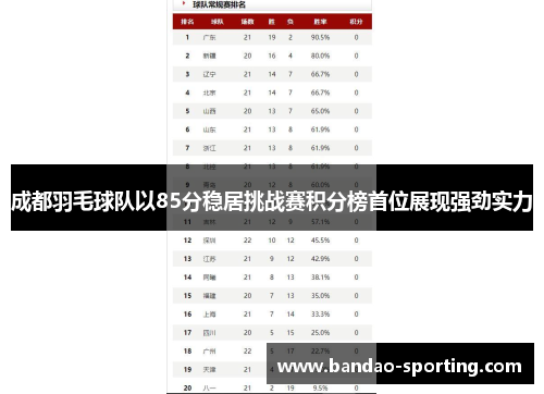 成都羽毛球队以85分稳居挑战赛积分榜首位展现强劲实力